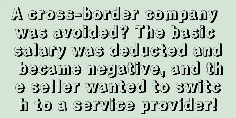 A cross-border company was avoided? The basic salary was deducted and became negative, and the seller wanted to switch to a service provider!