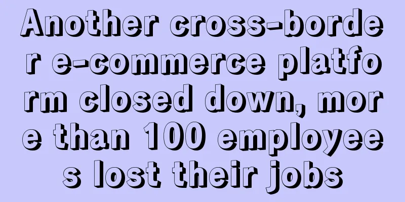 Another cross-border e-commerce platform closed down, more than 100 employees lost their jobs