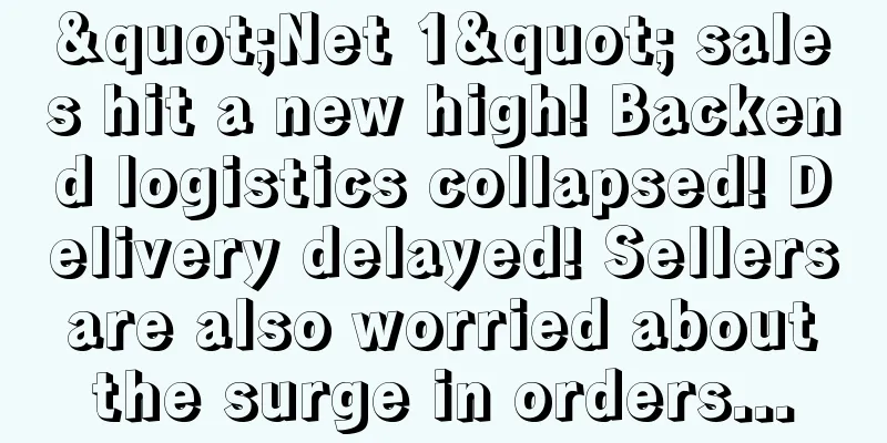 "Net 1" sales hit a new high! Backend logistics collapsed! Delivery delayed! Sellers are also worried about the surge in orders...