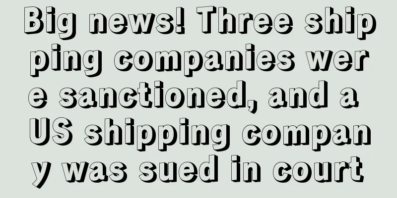 Big news! Three shipping companies were sanctioned, and a US shipping company was sued in court
