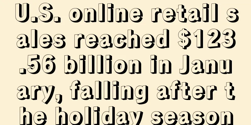U.S. online retail sales reached $123.56 billion in January, falling after the holiday season