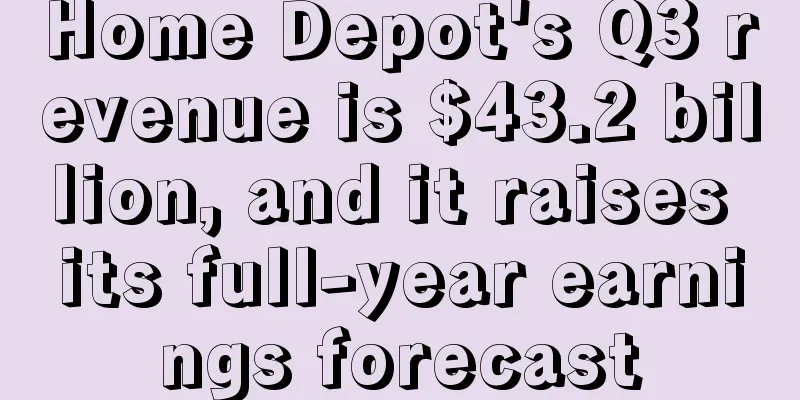 Home Depot's Q3 revenue is $43.2 billion, and it raises its full-year earnings forecast