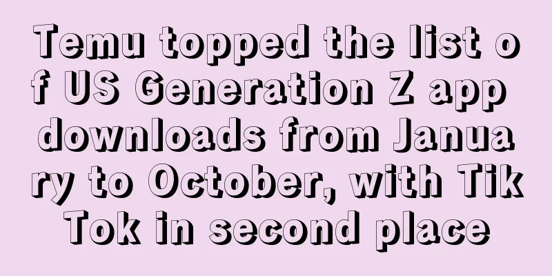 Temu topped the list of US Generation Z app downloads from January to October, with TikTok in second place
