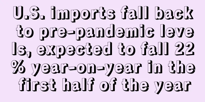 U.S. imports fall back to pre-pandemic levels, expected to fall 22% year-on-year in the first half of the year