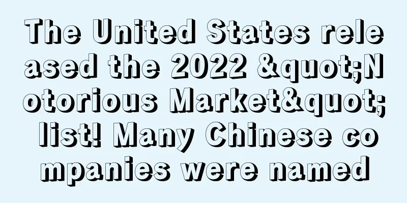 The United States released the 2022 "Notorious Market" list! Many Chinese companies were named