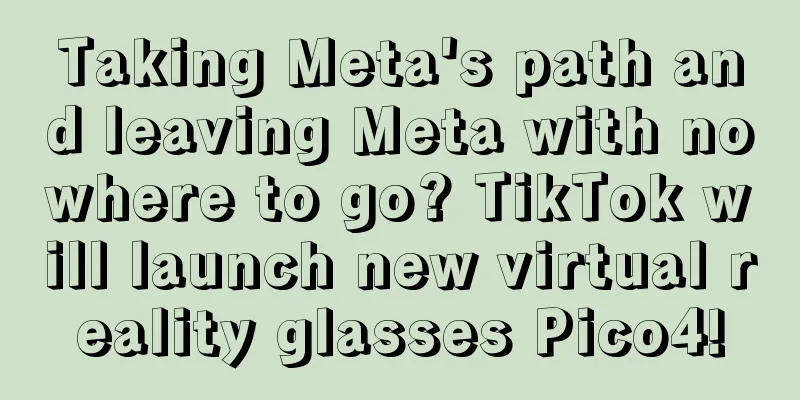 Taking Meta's path and leaving Meta with nowhere to go? TikTok will launch new virtual reality glasses Pico4!