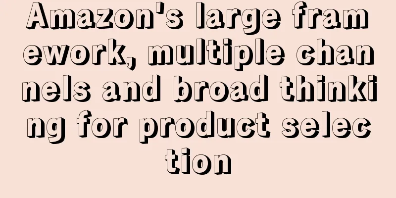 Amazon's large framework, multiple channels and broad thinking for product selection