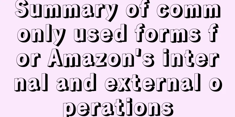 Summary of commonly used forms for Amazon's internal and external operations