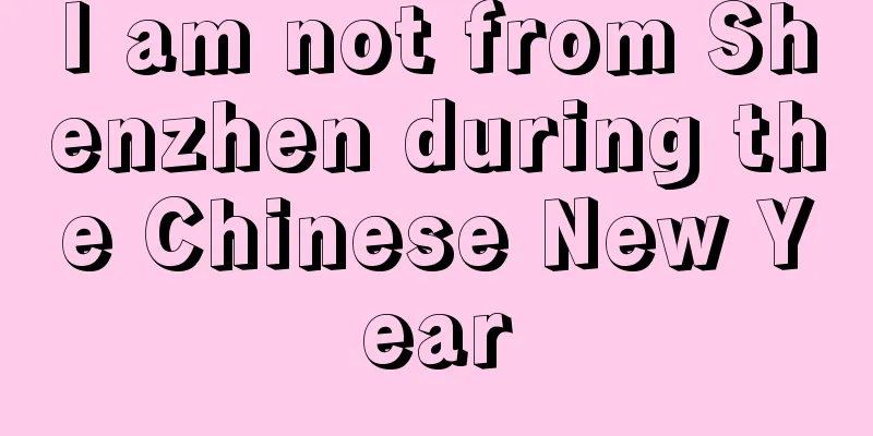 I am not from Shenzhen during the Chinese New Year