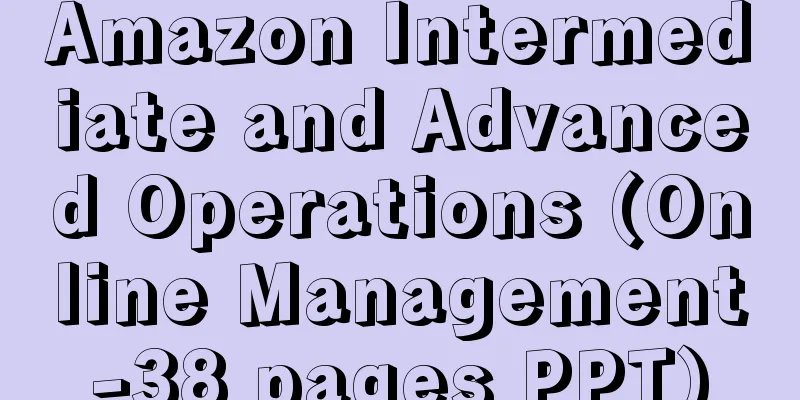 Amazon Intermediate and Advanced Operations (Online Management-38 pages PPT)