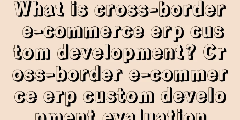 What is cross-border e-commerce erp custom development? Cross-border e-commerce erp custom development evaluation