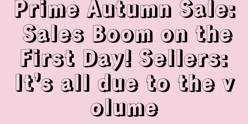 Prime Autumn Sale: Sales Boom on the First Day! Sellers: It’s all due to the volume