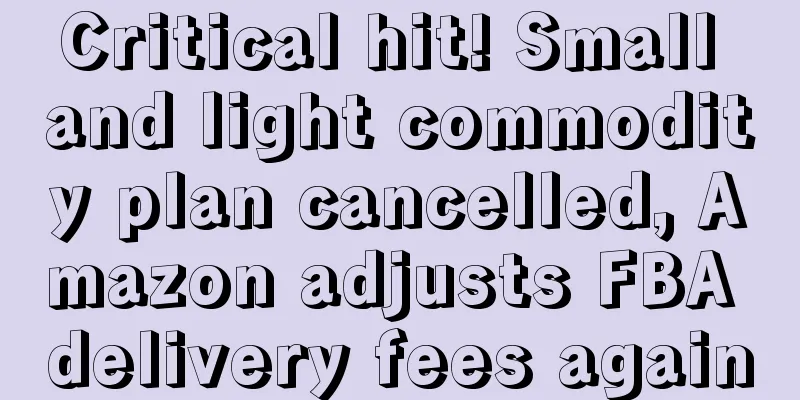 Critical hit! Small and light commodity plan cancelled, Amazon adjusts FBA delivery fees again