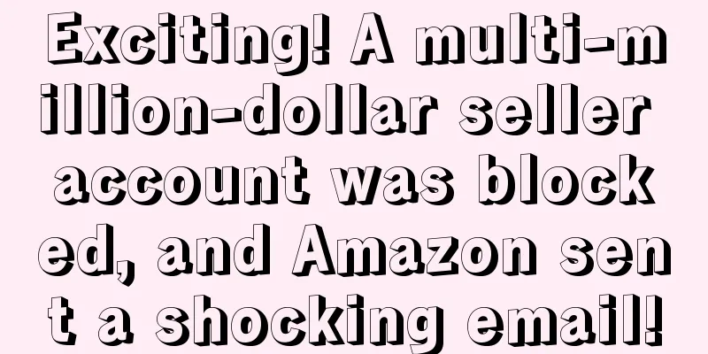 Exciting! A multi-million-dollar seller account was blocked, and Amazon sent a shocking email!
