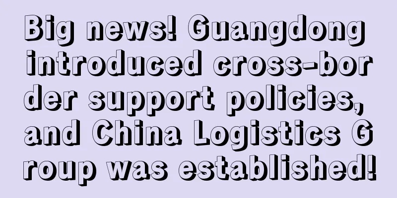 Big news! Guangdong introduced cross-border support policies, and China Logistics Group was established!