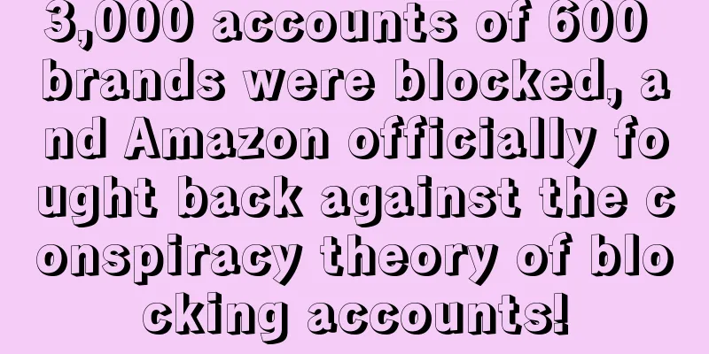 3,000 accounts of 600 brands were blocked, and Amazon officially fought back against the conspiracy theory of blocking accounts!