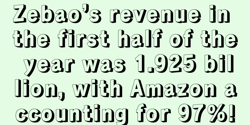 Zebao’s revenue in the first half of the year was 1.925 billion, with Amazon accounting for 97%!