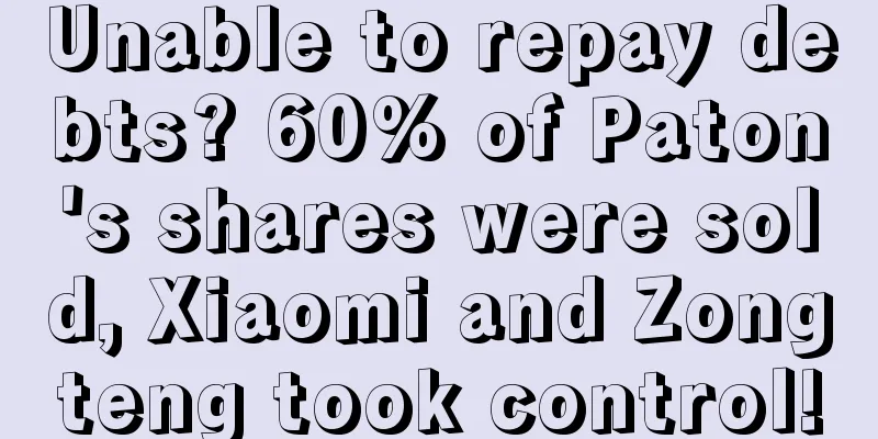 Unable to repay debts? 60% of Paton's shares were sold, Xiaomi and Zongteng took control!