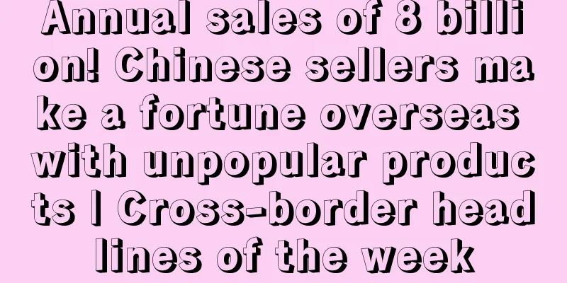Annual sales of 8 billion! Chinese sellers make a fortune overseas with unpopular products | Cross-border headlines of the week