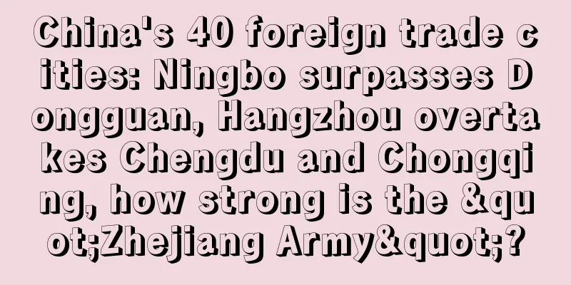 China's 40 foreign trade cities: Ningbo surpasses Dongguan, Hangzhou overtakes Chengdu and Chongqing, how strong is the "Zhejiang Army"?