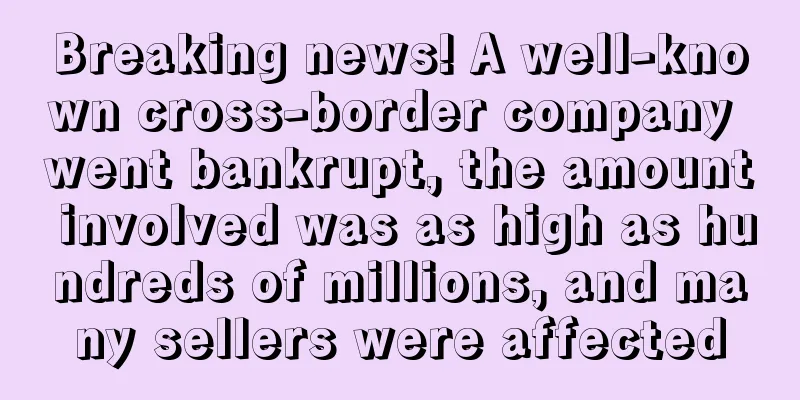 Breaking news! A well-known cross-border company went bankrupt, the amount involved was as high as hundreds of millions, and many sellers were affected