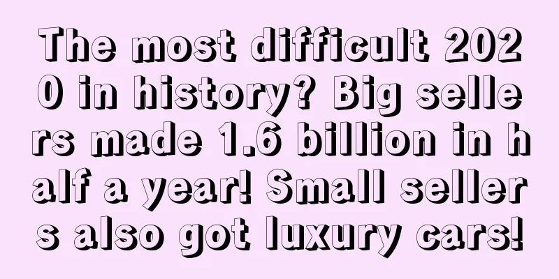 The most difficult 2020 in history? Big sellers made 1.6 billion in half a year! Small sellers also got luxury cars!