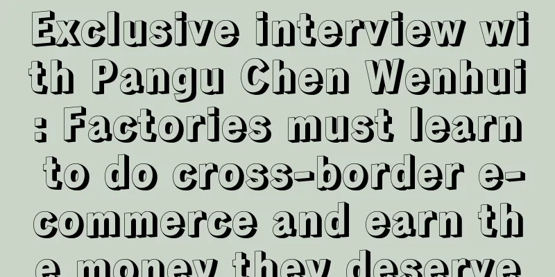 Exclusive interview with Pangu Chen Wenhui: Factories must learn to do cross-border e-commerce and earn the money they deserve
