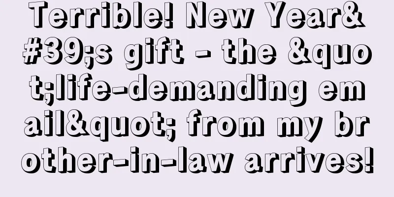 Terrible! New Year's gift - the "life-demanding email" from my brother-in-law arrives!