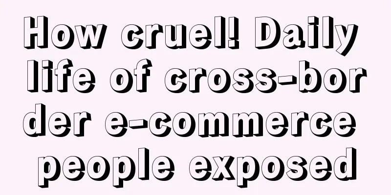 How cruel! Daily life of cross-border e-commerce people exposed