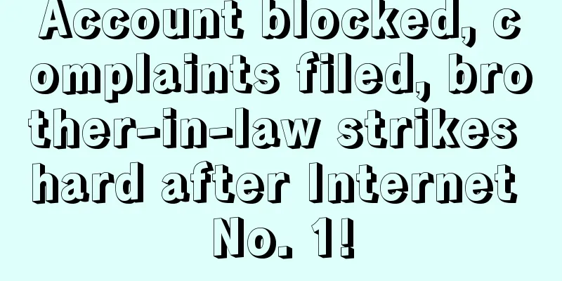 Account blocked, complaints filed, brother-in-law strikes hard after Internet No. 1!