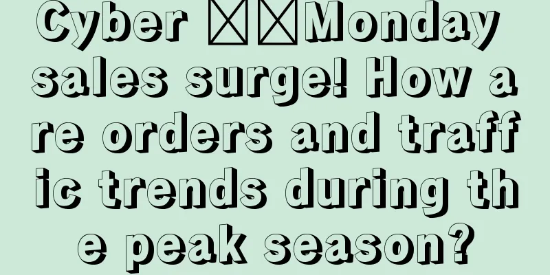 Cyber ​​Monday sales surge! How are orders and traffic trends during the peak season?