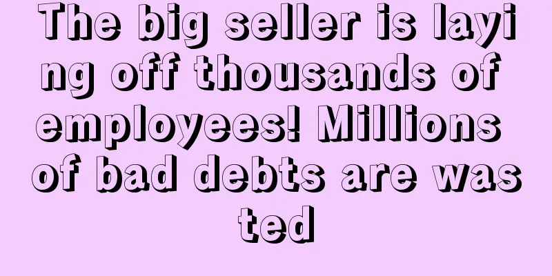 The big seller is laying off thousands of employees! Millions of bad debts are wasted