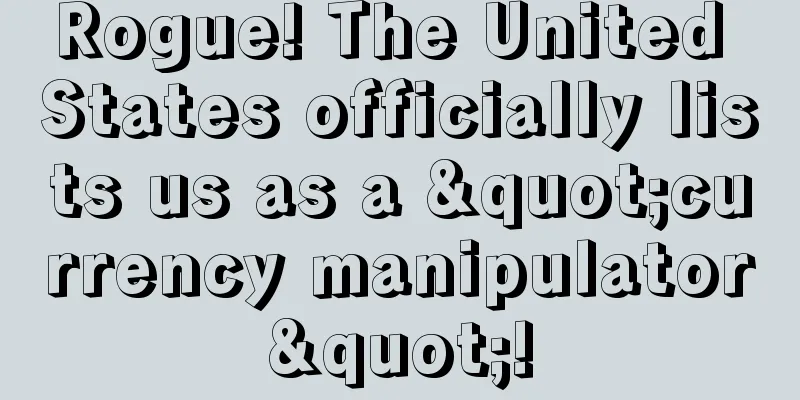 Rogue! The United States officially lists us as a "currency manipulator"!