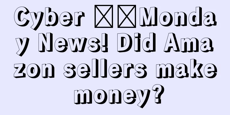 Cyber ​​Monday News! Did Amazon sellers make money?