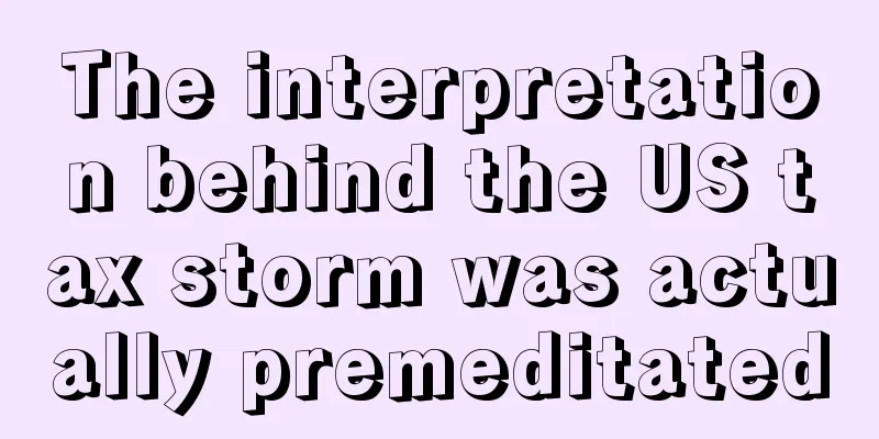 The interpretation behind the US tax storm was actually premeditated