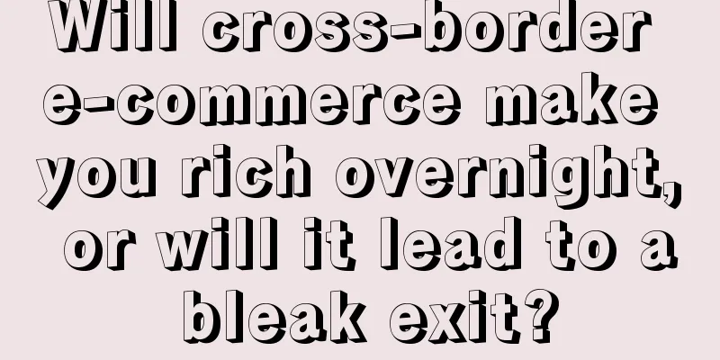 Will cross-border e-commerce make you rich overnight, or will it lead to a bleak exit?