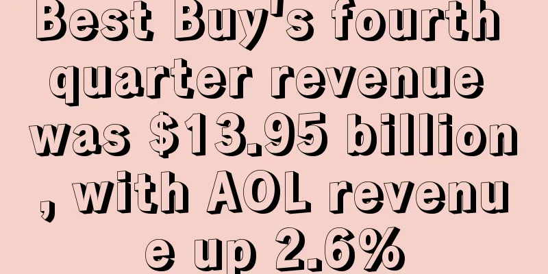 Best Buy's fourth quarter revenue was $13.95 billion, with AOL revenue up 2.6%