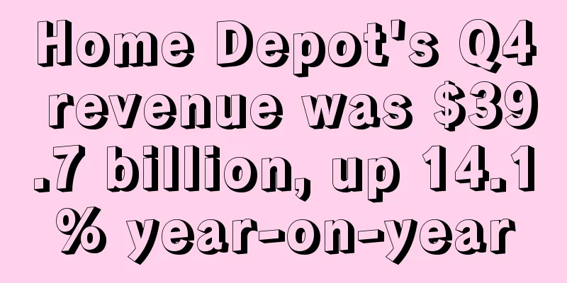 Home Depot's Q4 revenue was $39.7 billion, up 14.1% year-on-year