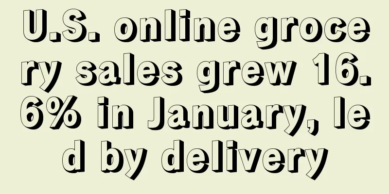 U.S. online grocery sales grew 16.6% in January, led by delivery
