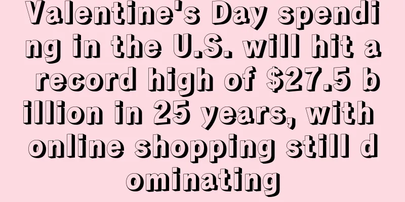 Valentine's Day spending in the U.S. will hit a record high of $27.5 billion in 25 years, with online shopping still dominating