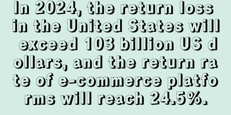 In 2024, the return loss in the United States will exceed 103 billion US dollars, and the return rate of e-commerce platforms will reach 24.5%.