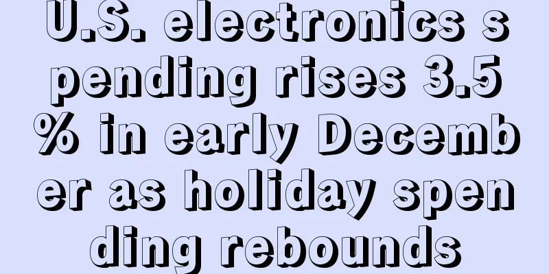 U.S. electronics spending rises 3.5% in early December as holiday spending rebounds