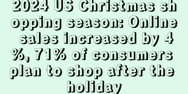 2024 US Christmas shopping season: Online sales increased by 4%, 71% of consumers plan to shop after the holiday