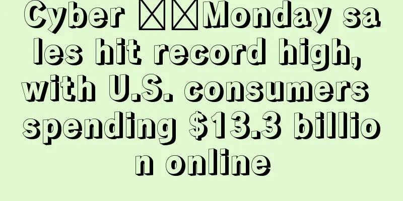 Cyber ​​Monday sales hit record high, with U.S. consumers spending $13.3 billion online