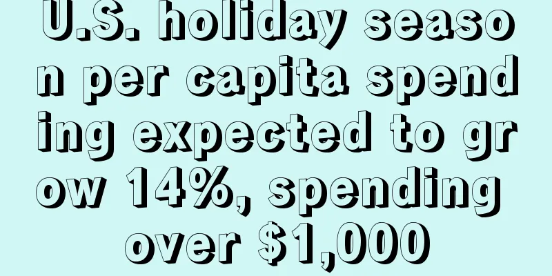 U.S. holiday season per capita spending expected to grow 14%, spending over $1,000