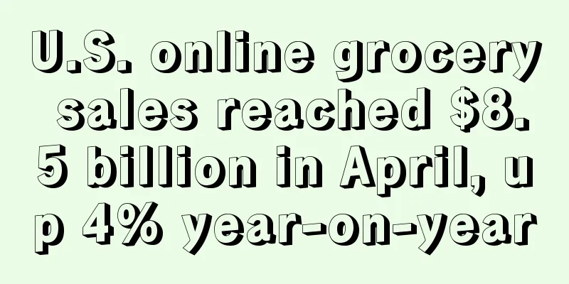U.S. online grocery sales reached $8.5 billion in April, up 4% year-on-year