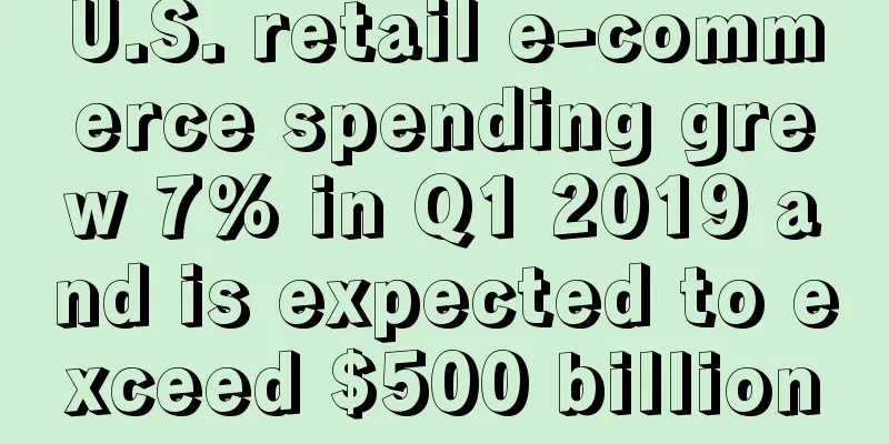 U.S. retail e-commerce spending grew 7% in Q1 2019 and is expected to exceed $500 billion