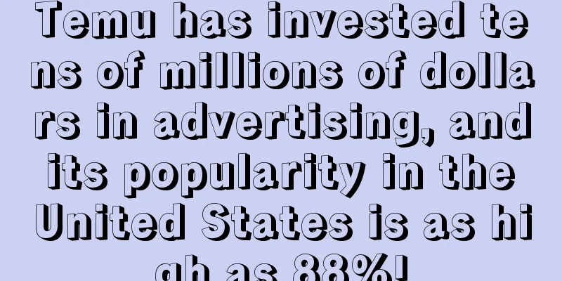 Temu has invested tens of millions of dollars in advertising, and its popularity in the United States is as high as 88%!