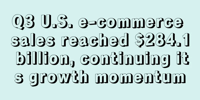 Q3 U.S. e-commerce sales reached $284.1 billion, continuing its growth momentum