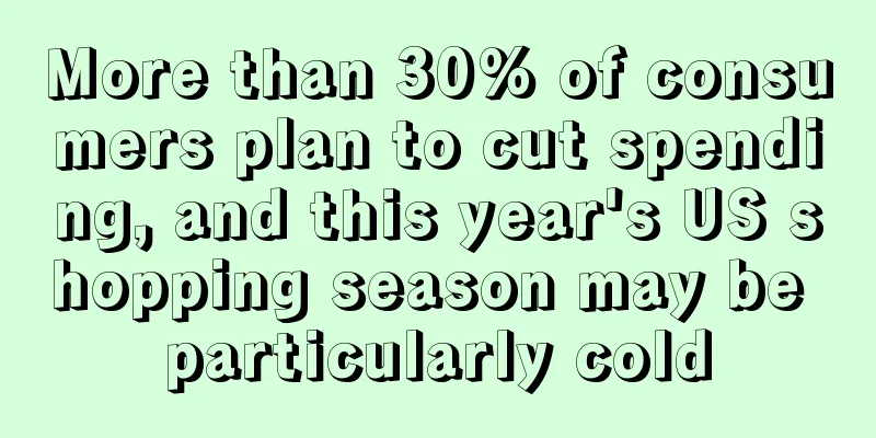 More than 30% of consumers plan to cut spending, and this year's US shopping season may be particularly cold